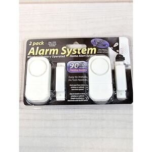 2 pack Alarm System Wireless Battery Operated Home Alert System 90 db Sound NEW